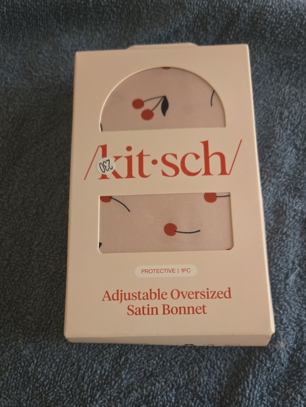 Kitsch Blush Satin Bonnet with Cherry Motif
